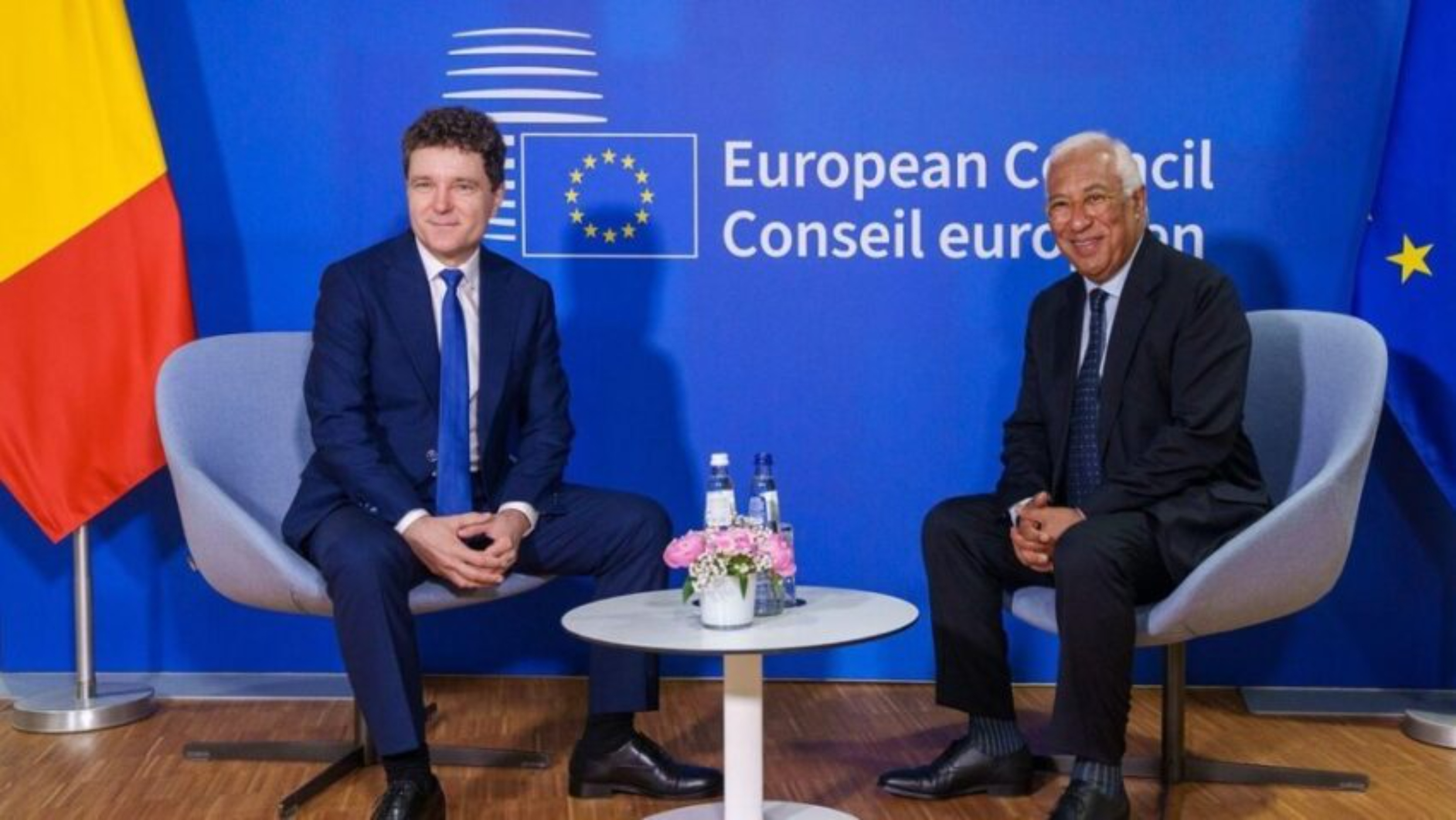 Photo: money.ro Antonio Costa a ajuns în România! Președintele Consiliului European, primit de Nicușor Dan la Cotroceni